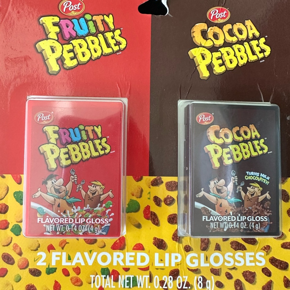 Taste Beauty Post Fruity & Cocoa Pebbles Set
 Flavored Lip Balm Gloss New pkg